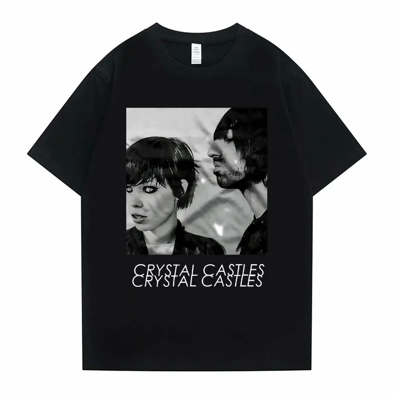 

Crystal Castles Graphic T Shirts Men Women Hip Hop Vintage Rock Oversized T-shirts Male Gothic Music Band T Shirt Men's Tshirt