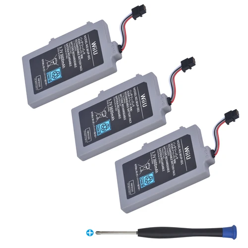 Imagen 1 del producto ARR-002 Paquetes de baterías de litio recargables de 3600 mAh y 3,7 V para mando Nintendo Wii U Gamepad