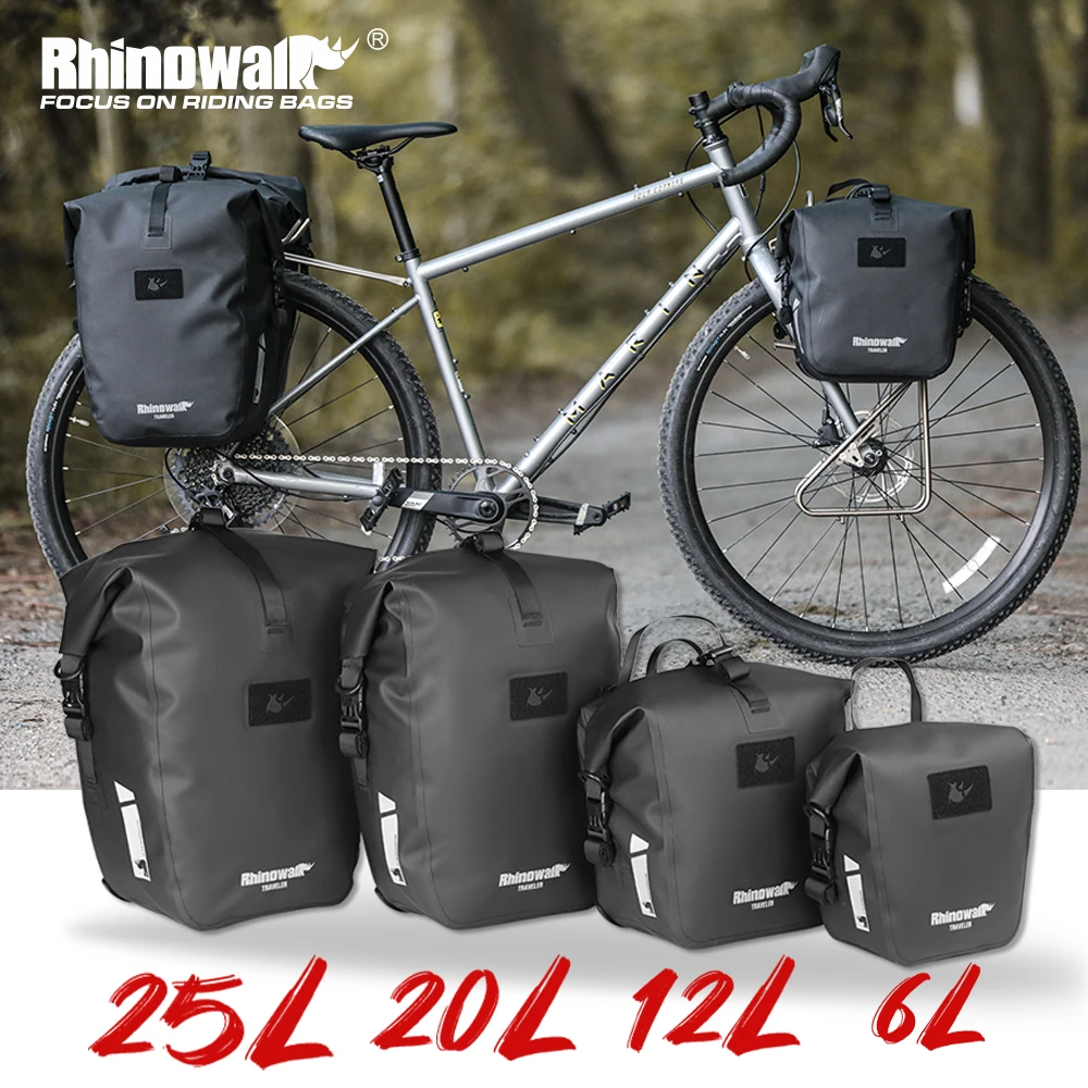 

Велосипедная сумка Rhinowalk для дорожного MTB, туристического и складного велосипеда, водонепроницаемая, быстросъемная, 6-25 л, велосипедная боковая упаковка с дальним расстоянием