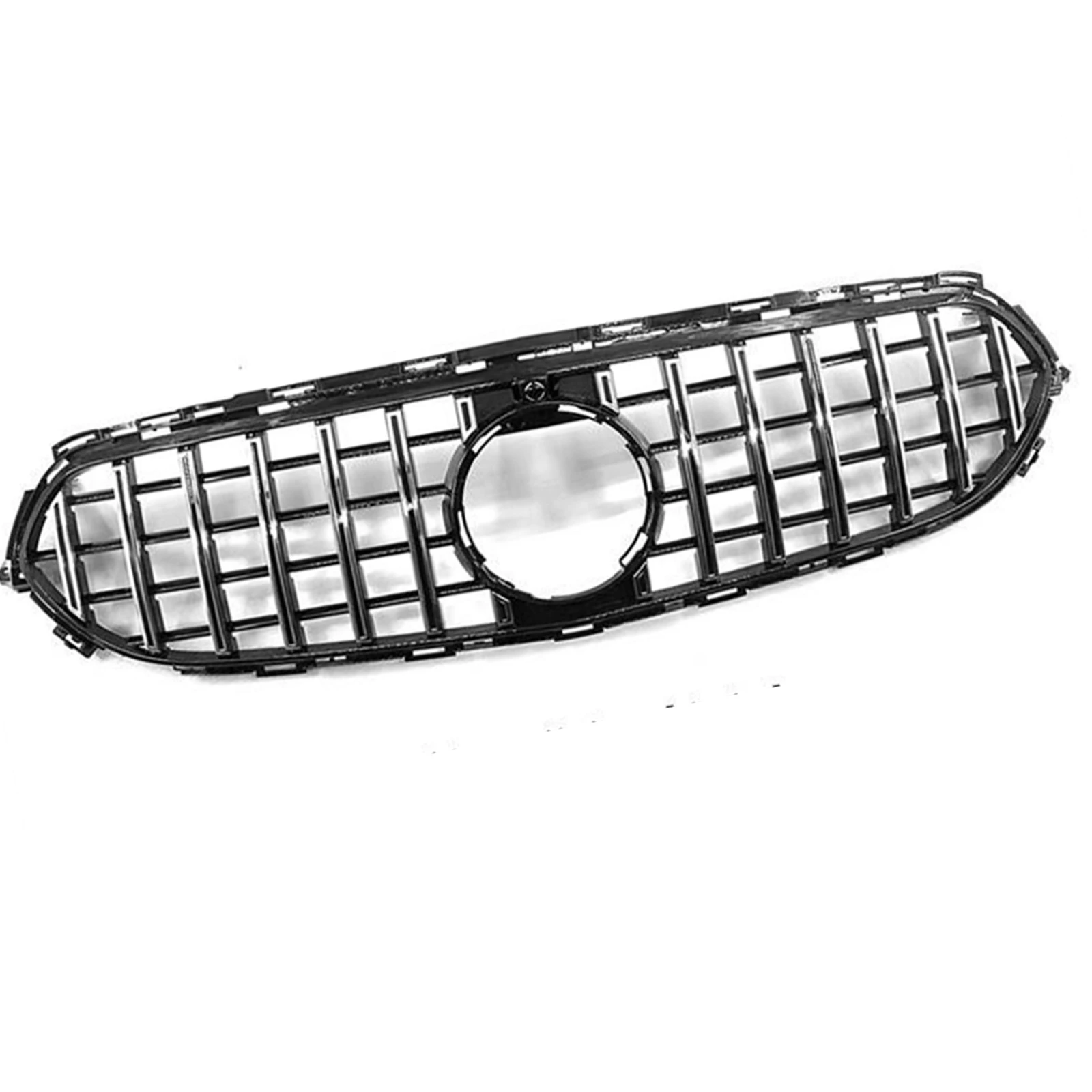 Front Grille Upper Bumper Intake Hood Mesh Grid Grill with Camera Hole For Mercedes Benz E Class W213 2021-2022