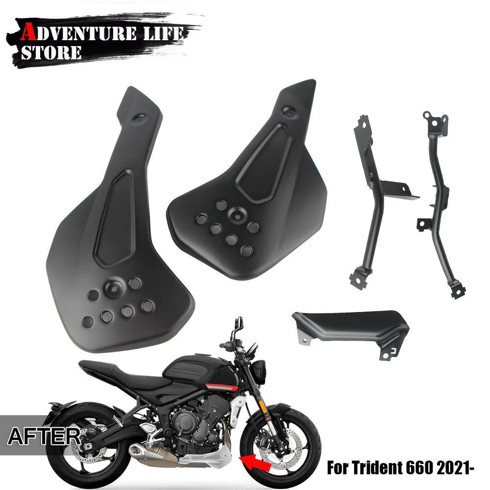 

For Trident 660 2021 Trident660 Motorcycle Accessories Aluminum Engine Guards Engine Belly Protection Plates Kit Engine Bell