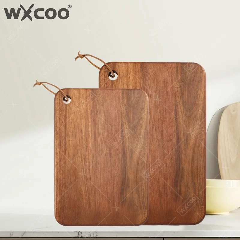 WXCOO Acacia Wood Cutting Board with Hanging Hole Kitchen Chopping Boards for Double-sided Home Cooking and Meat Vegetable Board