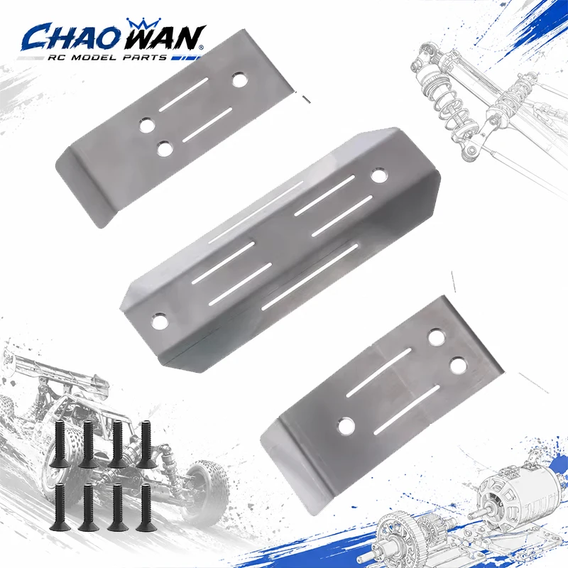 traxxas Mini Maxx RC Car Stainless Steel Front Rear Chassis Armor Anti-Collision Guard Plate Upgrade Parts
