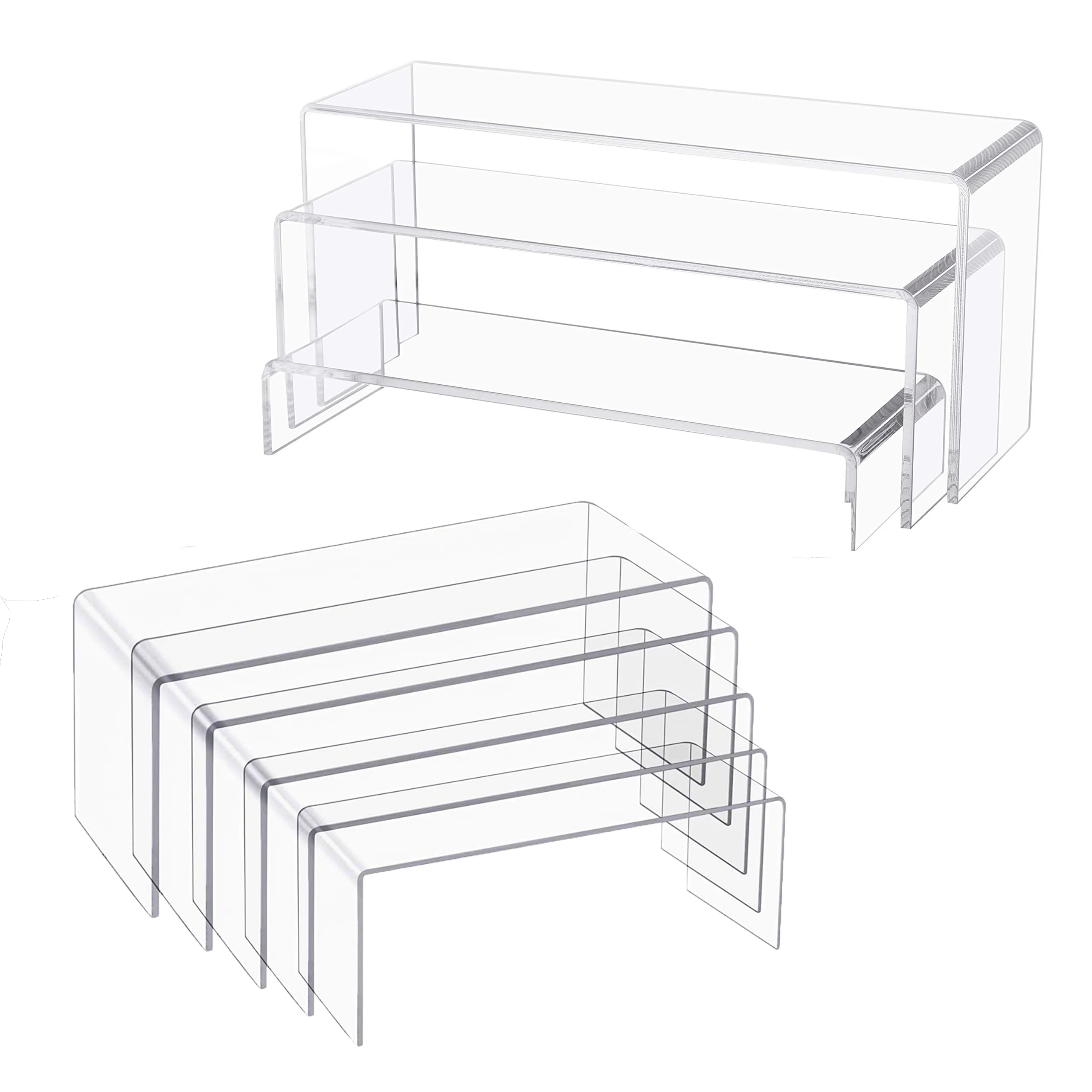 

12 Sizes Clear Acrylic Risers Display Stands, Transparent Display Ideal for Collectibles Stand, Party Cake Dessert Holder,Lego