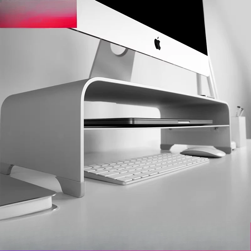 

Aluminum alloy computer monitor heightening frame, office desktop storage