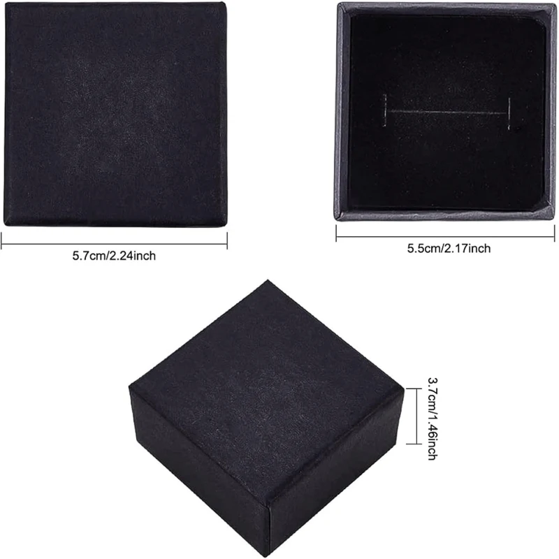 24 Pack Jewelry Ring Boxes Kraft Square Boxes