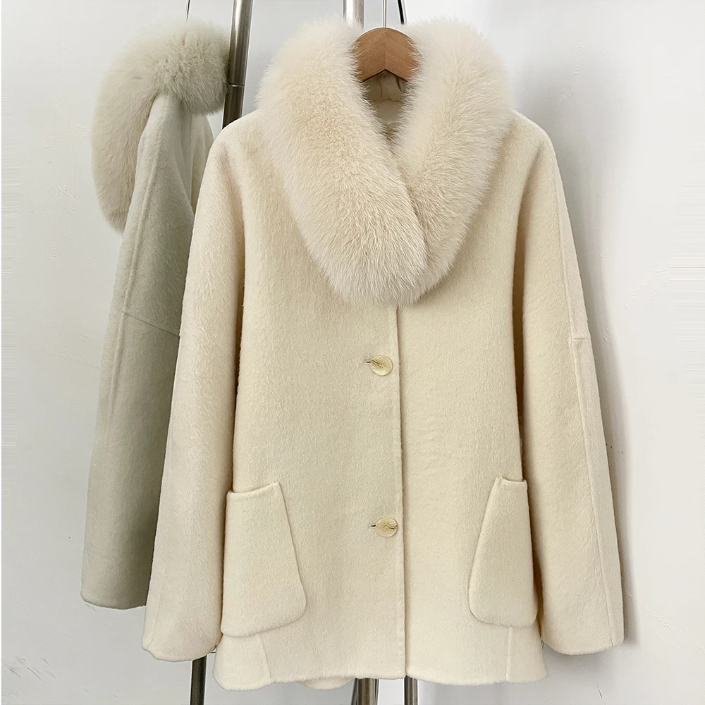

Woman Jacket with Fur Woolen and Trench Coats Winter Clothes Luxury Warm Women's Clothes Korean Style Fashion Winter Woman 2026