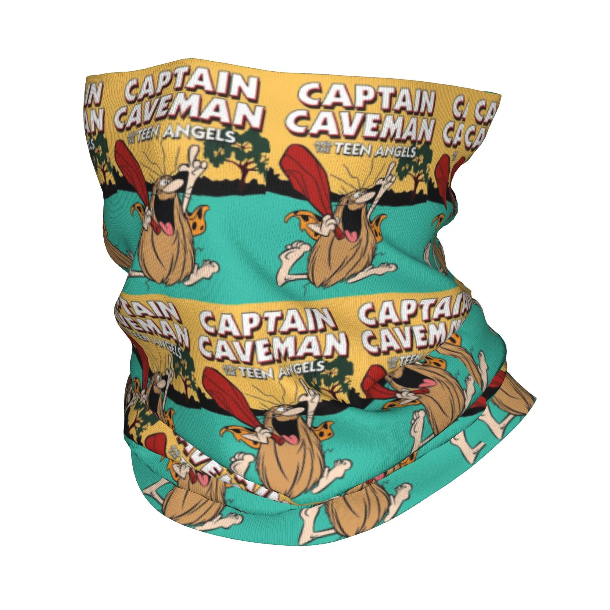 Captain Caveman and the Teen Angels Themed Bandana Neck Cover Printed Wrap Scarf Warm Headband Outdoor Sports For Men Women