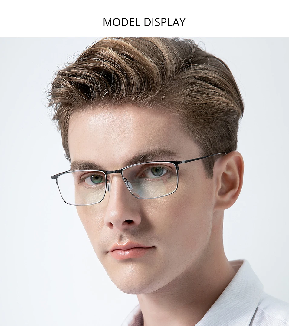 FONEX Alloy Glasses Frame Men Full-Rim Frames High-end Quality Square Eyeglasses Ultralight-Weight Korean Japanese Eyewear 8105