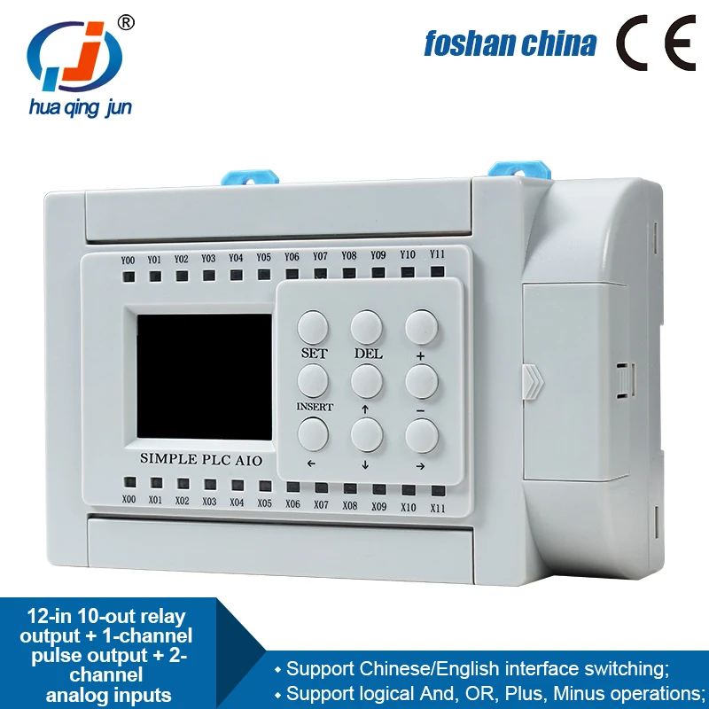 2025 Huaqingjun 12 في 10 مخرج مرحل PLC 1-قناة نبض الناتج 2AI 0-10 فولت 24VDC التناظرية PLC لمحرك سيرفو #3