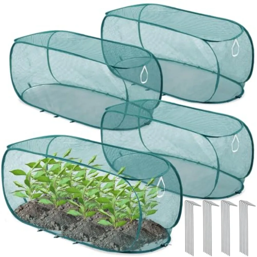 

Pcs Pop up Garden Mesh Plant Cover Outdoor Plant Protector Garden Row Raised Bed Cover with Ground Nails Crop Cage Net for Seed