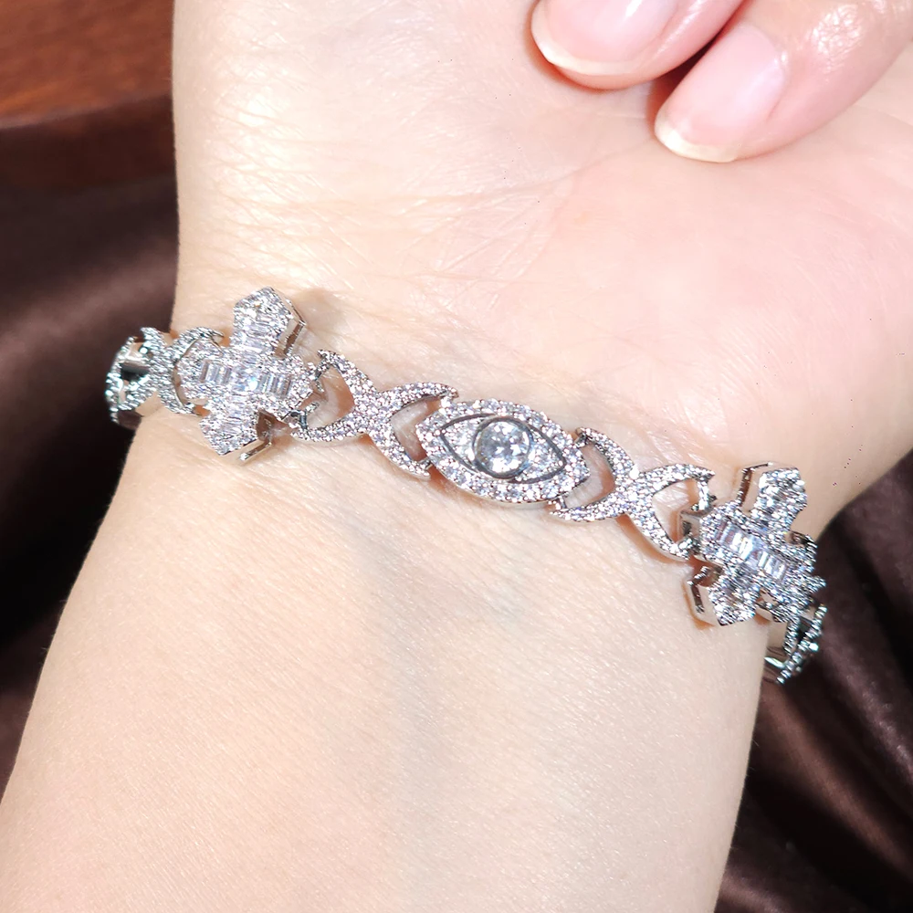 

ICECHARMI браслет с крестом и цирконием, инкрустированный цирконием, нишевый аксессуар, роскошные цепочки на запястье в стиле хип-хоп, браслет-рокер в стиле панк