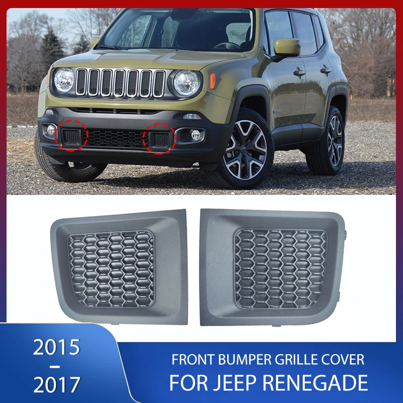

Car Front Bumper Grille Cover Insert Bezel Covers 5XB62LXHAA 5XB63LXHAA For Jeep Renegade 2015 2016 2017 735618579L 735618580R