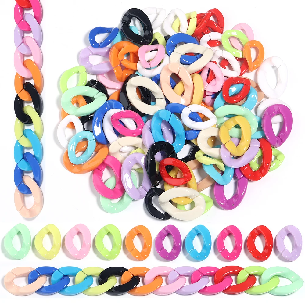 20 stücke Acryl Link Kette Verschluss Helle Farbe Offene Schnalle Perlen Stecker Für Schmuck Machen DIY Halskette Telefon Kleidung Tasche kette
