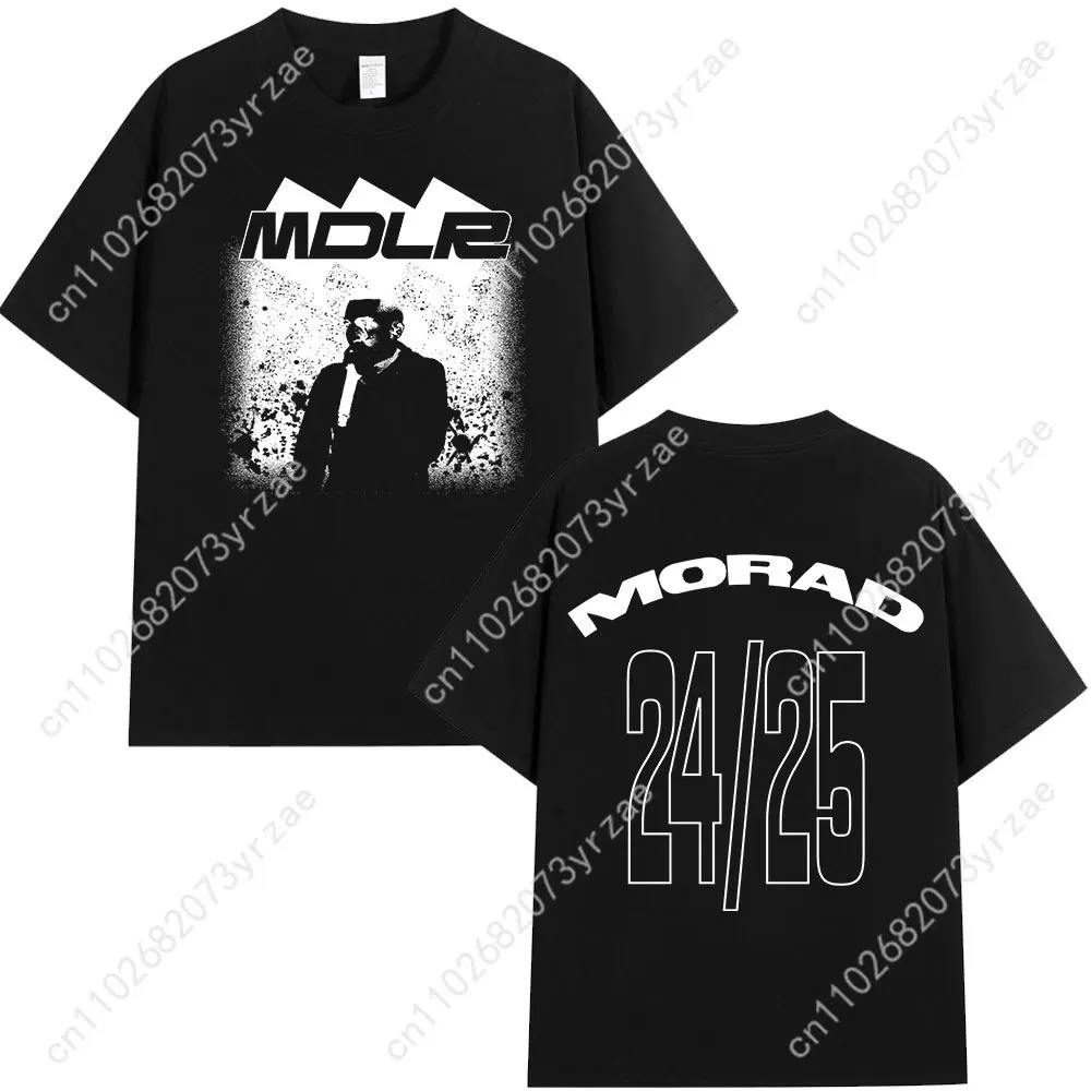Rapper Morad MDLR Tour Album Retro T-shirt Man Vrouw Hoge kwaliteit katoen Korte mouwen Mode T-shirt Zacht ademend Tops
