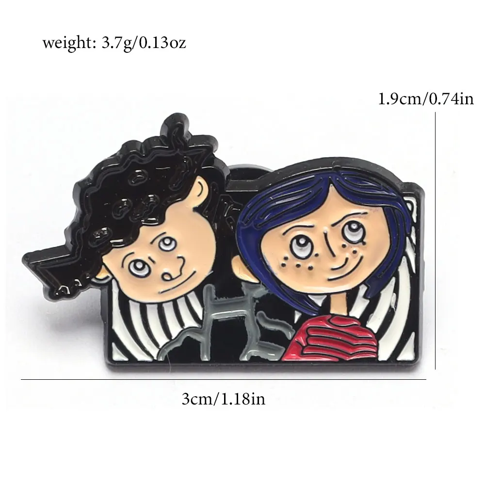 أفلام الرعب المتحركة كورالاين دمية المينا دبابيس شخصية كرتونية دور بروش شارة التلبيب الشرير هالوين مجوهرات هدية لصديق #2