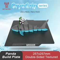 BIQU Panda Placa de construcción CryoGrip recubrimiento sin obstrucciones 257x257mm resorte de acero texturizado de doble cara para impresora 3D BambuLab P1P P1S A1