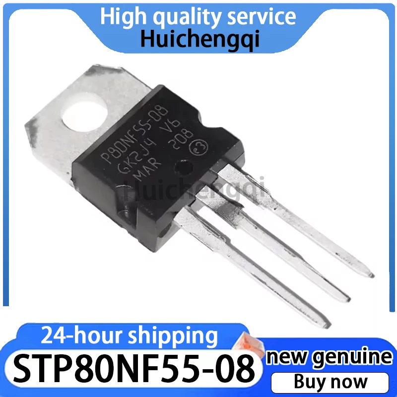 10PCS Original Genuine STP80NF55-08 P80NF55-08 Packaged TO-220 MOSFET Inverter