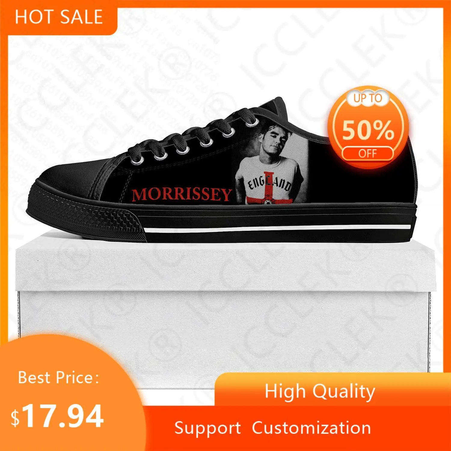 Morrissey Rock Singer Low Top High Quality Sneakers Mens Womens Teenager Canvas Sneaker  Prode Casual Couple Shoes Custom Shoe