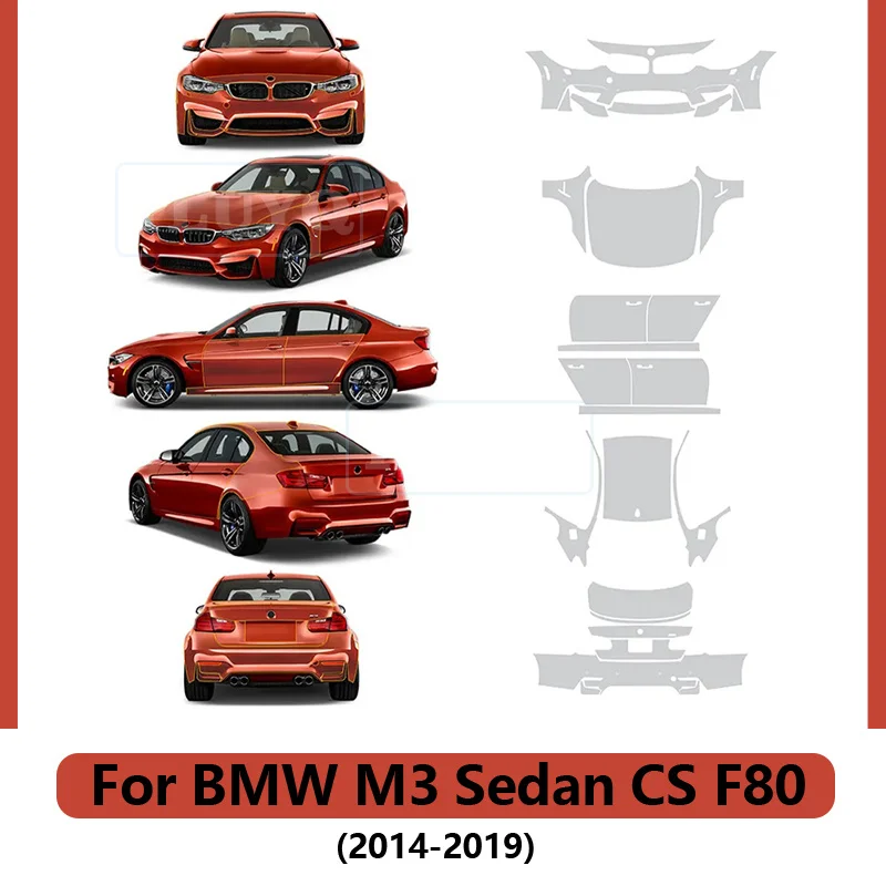 

Pre-Cut Paint Protection Film for BMW M3 Sedan CS F80 2014-2019 Clear Kit PPF TPU Transparent Car Body Cover Sticker Decoration