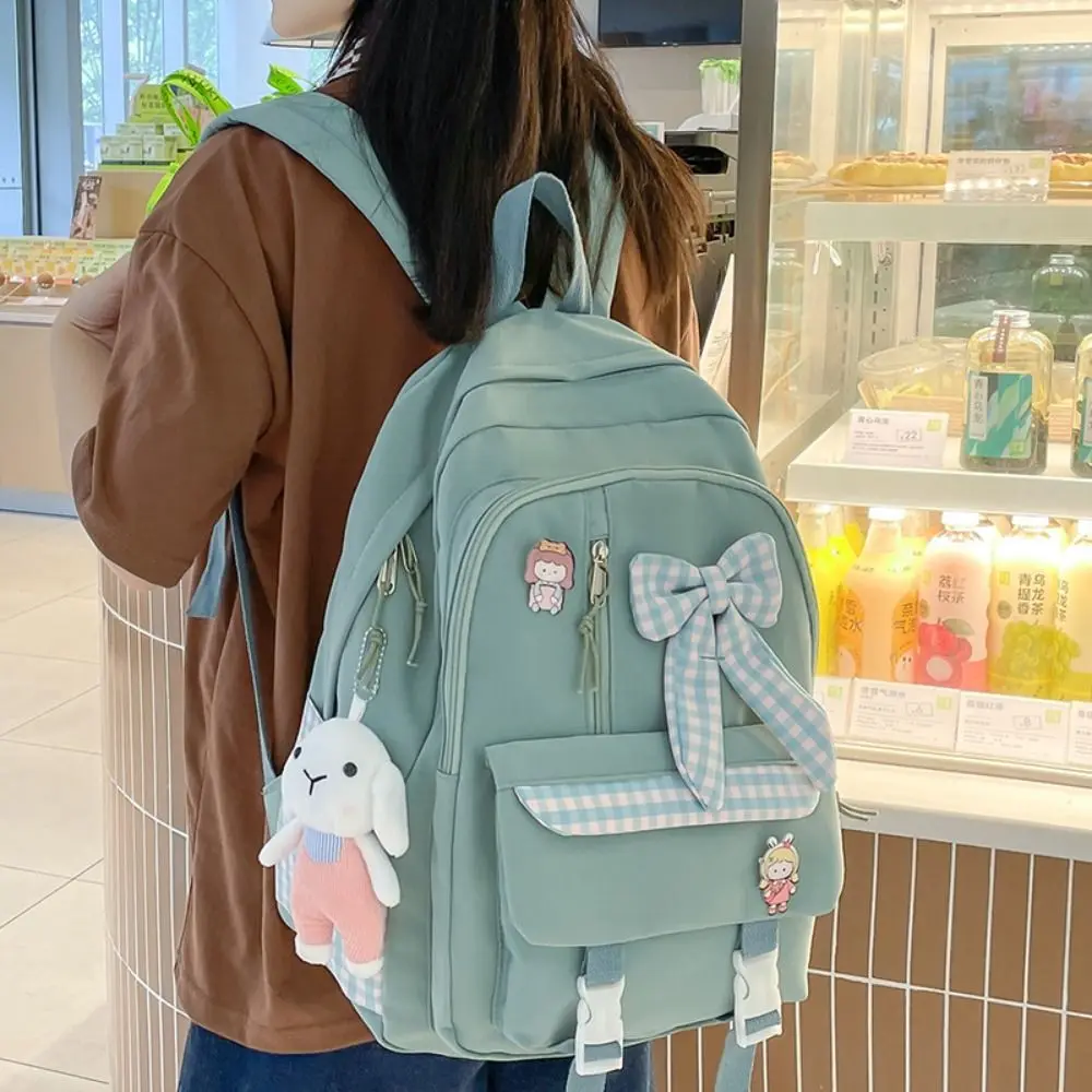 Fashion Bow Backpack Children\'s School Backpack Large Capacity Nylon School Bags Elementary School Book Bags Outdoor Travel Bag