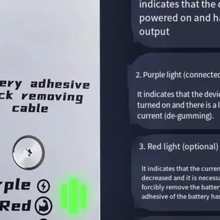 Battery Glue for Quick Release Cable IP66 Featuring Current Limiting and LED Status Lights for Electrolytic Battery Detachment