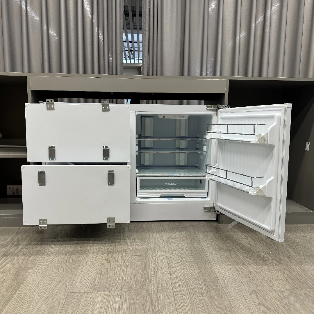 Under Counter Built-in Refrigerator, 196L Capacity, Integrated Freezer Structure,  Cold Storage Unit For Kitchen