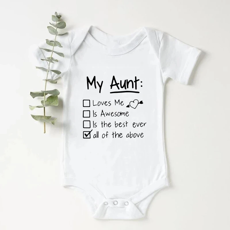 

My Aunt Loves Me and Awesome Summer Funny Infant Baby Bodysuit Toddler Hipster Cotton Jumpsuit Trendy Newborn Baby Body suits