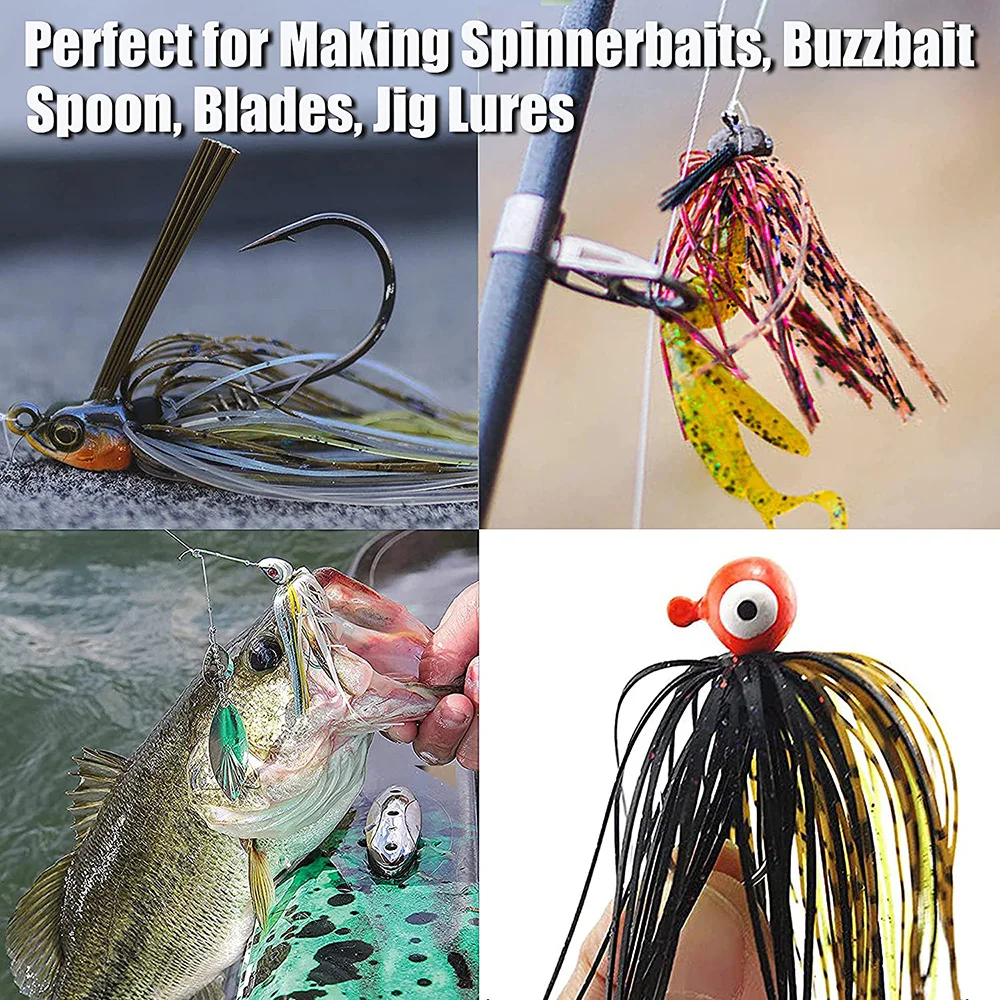 20/40Pcs Silicone skirts for jigs Spinnerbaits Buzzbaits DIY Rubber Artificial bait 50 Strands Jig heads Lure Fishing Tackle