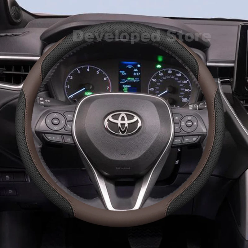 

Car Steering Wheel Cover For Toyota Corolla cross Hybrid Hatchback GR Sport 2026-2009 Leather Auto Steering Wheel Accessories