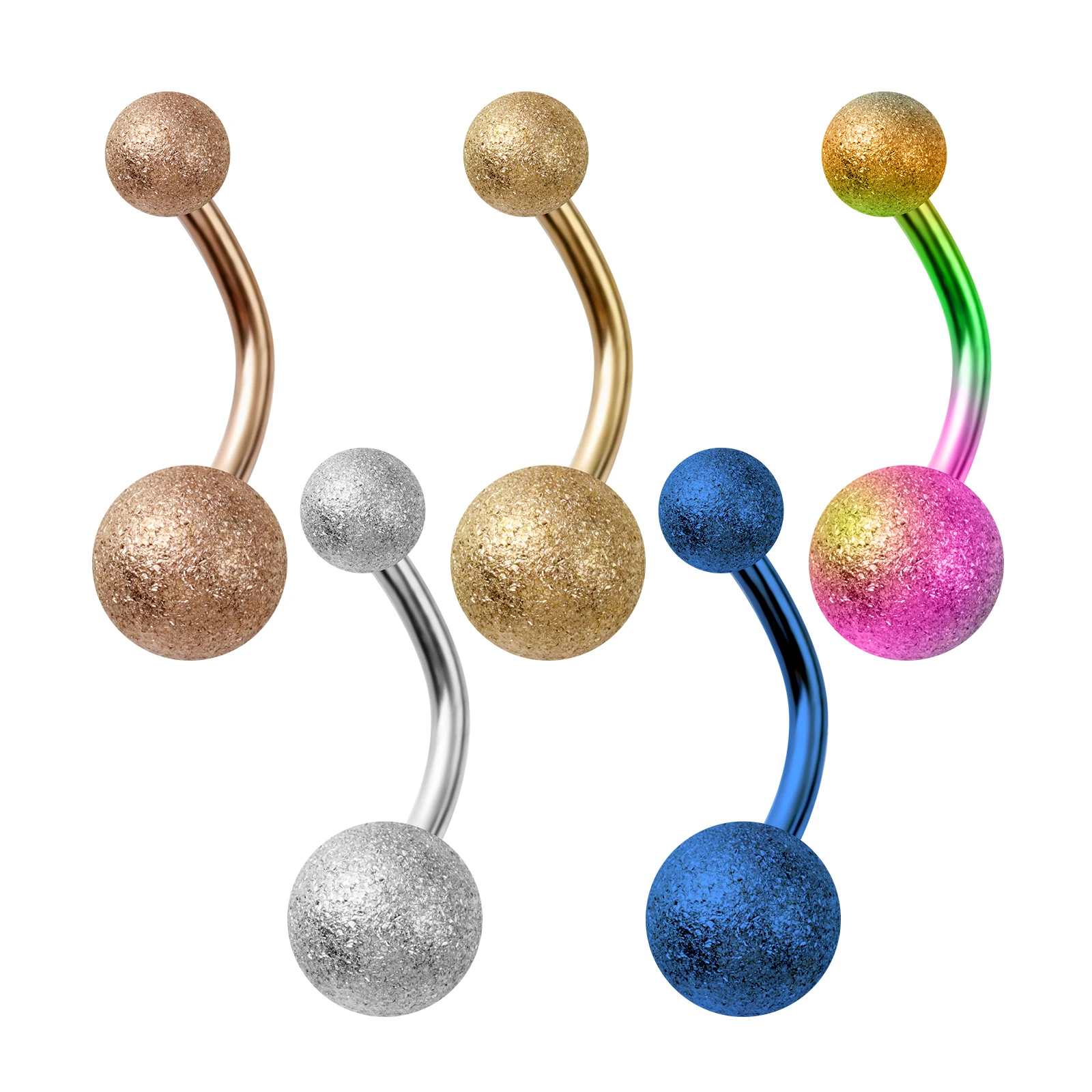 

Creative Stainless Steel Bellybutton Piercing Frosted Navel Ring Geometric Ball Navel Nail Punk Piercing Jewelry