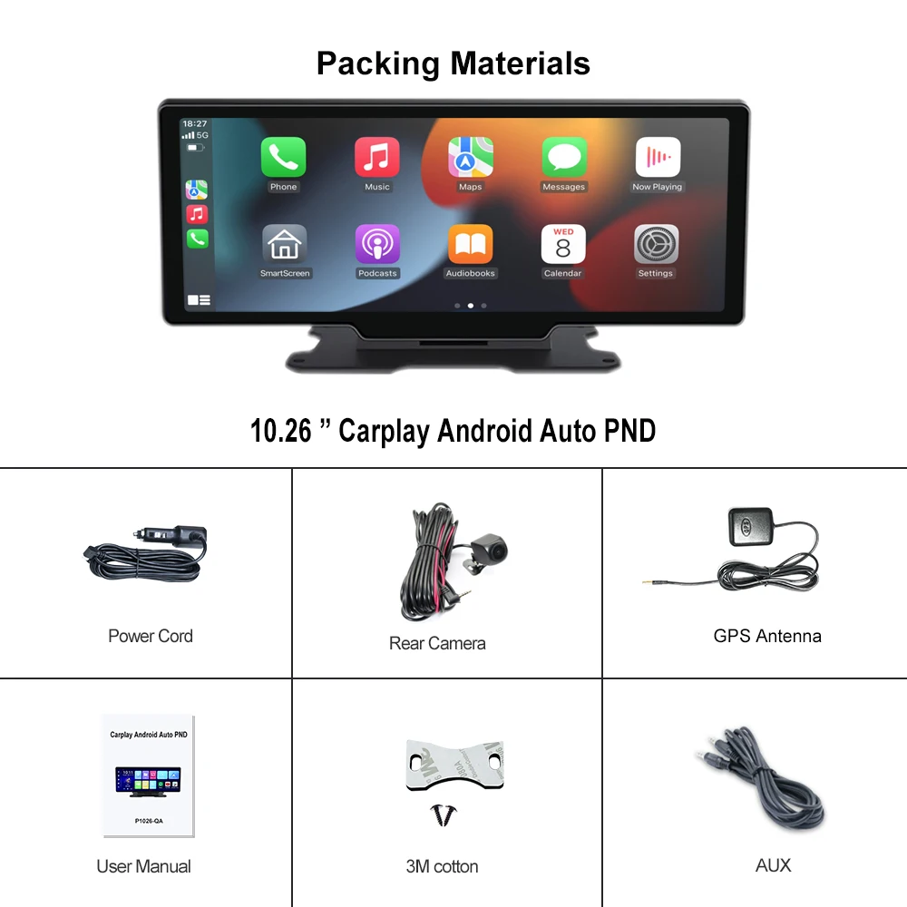 4G Dashcam 10.26 Inch Integrated Ai Box Carplay & Android Auto 4g Siri/google Assistant Multimedia Player Adas Gps DVR