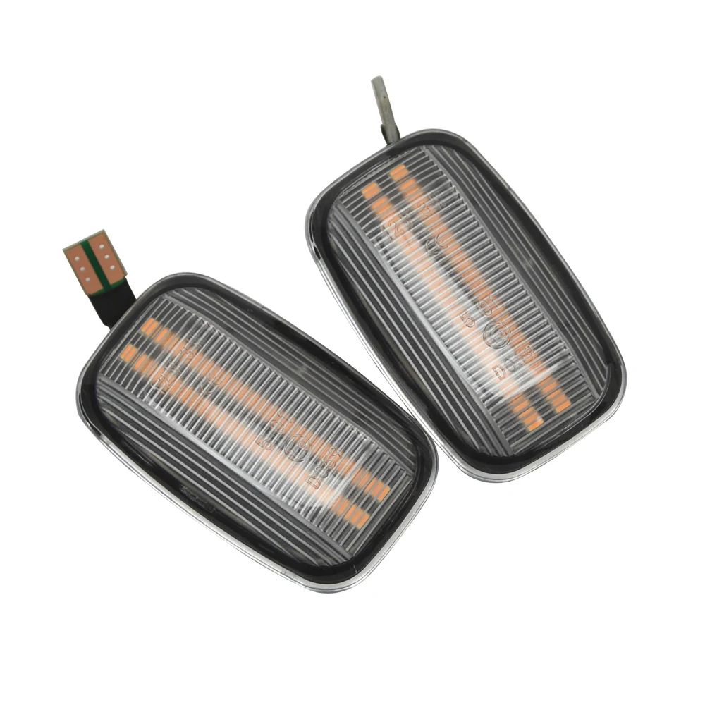 2Pcs Fit For Toyota Landcruiser Land Cruiser 70 80 100 Series Flowing LED Side Marker Turn Signal Lights Indicator Blinker Lamps