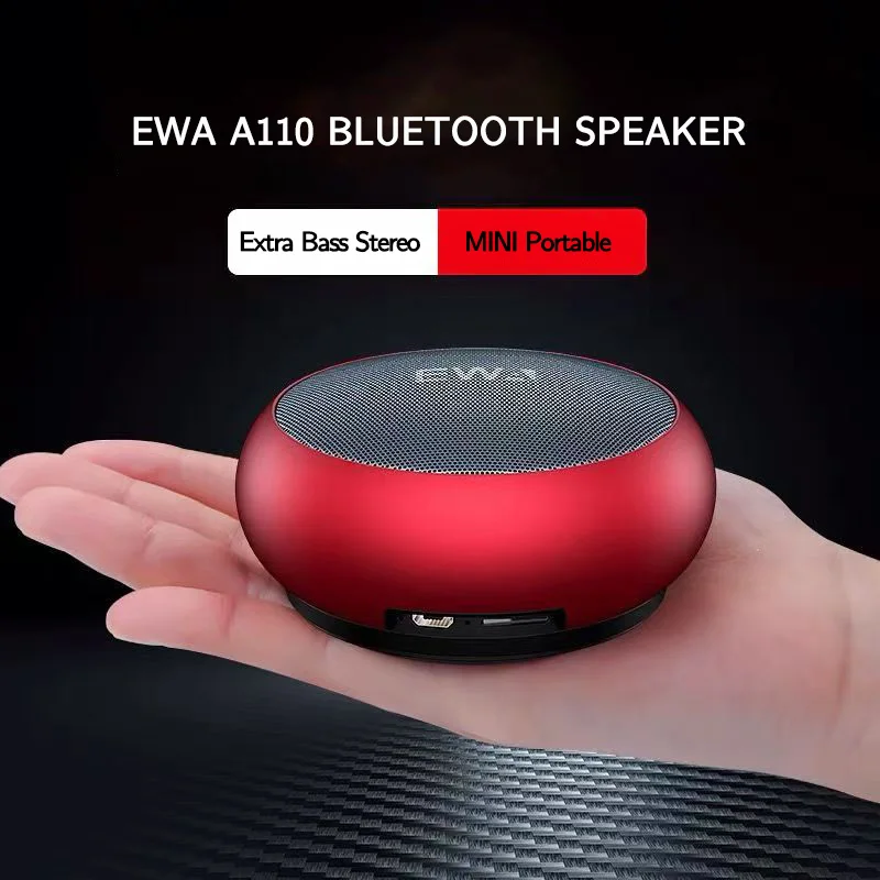 

EWA A110mini металлический Bluetooth-динамик для наружного рабочего стола, портативная карта для установки, маленькая стальная пушка, серия высокого качества