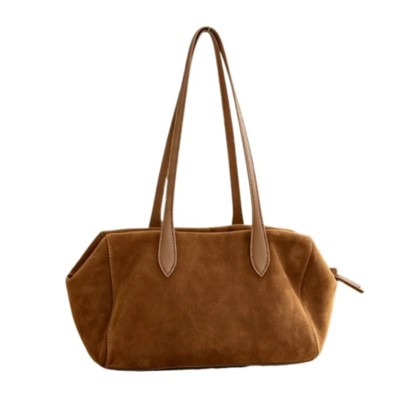 Vintage Casual Work Soft Shoulder Bag for Women Genuine Leather Top Grain Leather Large Capacity Adjustable Luxury Handbag