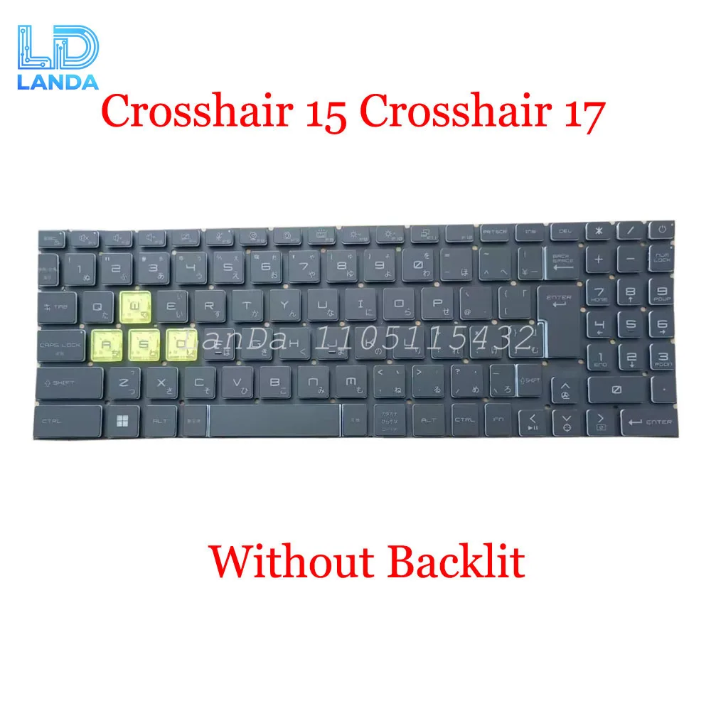 

Laptop No Backlit Keyboard Limited Edition For MSI Crosshair 15 Crosshair 17 V203222BJ English US Black No Frame