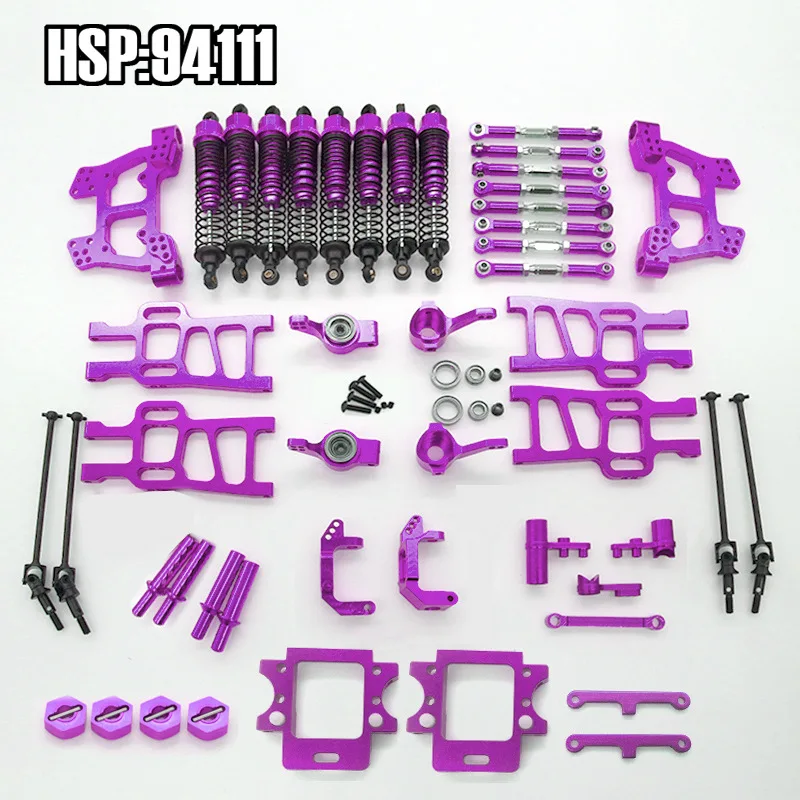 Groupe de direction d'amortisseur de bras oscillant, pièces de mise à niveau, HSP 94111, HSP RC 1:10, 94111, 94108, 94110, Inoler Car Monster, 1 jeu