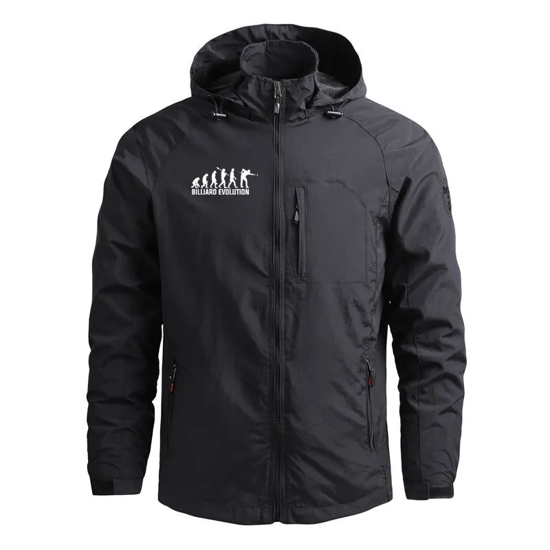 

Billiard Evolution New Hooded Zipper Outdoor Military Jacket for Men Multiple Pockets Man Coat Jackets Fashion 2025