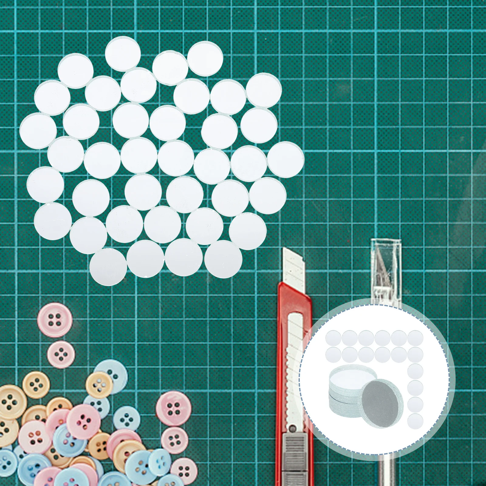 

1 Bag Of Glass Mirror Mosaic Tiles Frosted Diy Craft Supplies For Home Decor Fish Tank Ornament Handmade Circular Glass Pieces