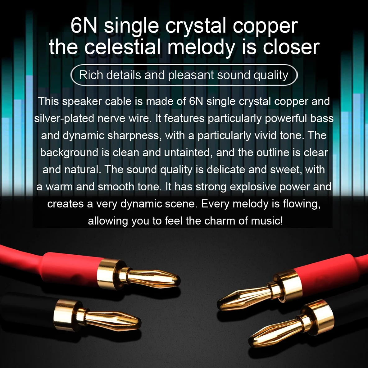 DIYLIVE HIFI speaker audio cable High-end stereo Amplifier cable 6N OCC single crystal copper banana Gold-plated plug a pair