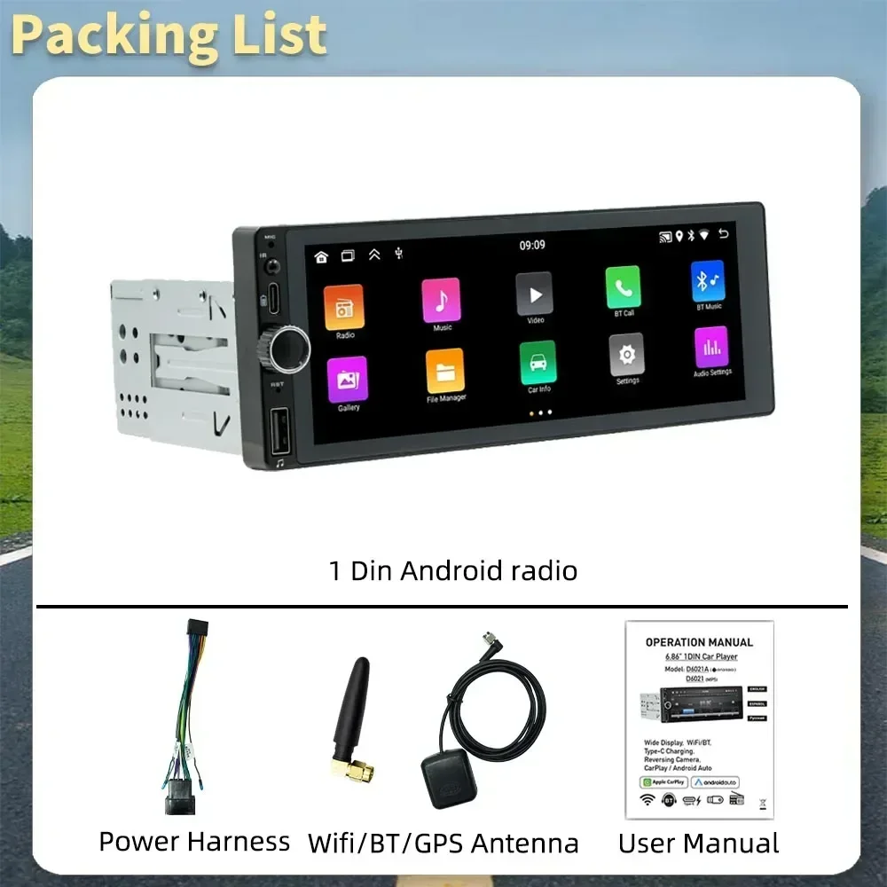 For Renault Modus Grand Modus 2004-2013 1Din Android Radio Carplay Android Auto 6.86\