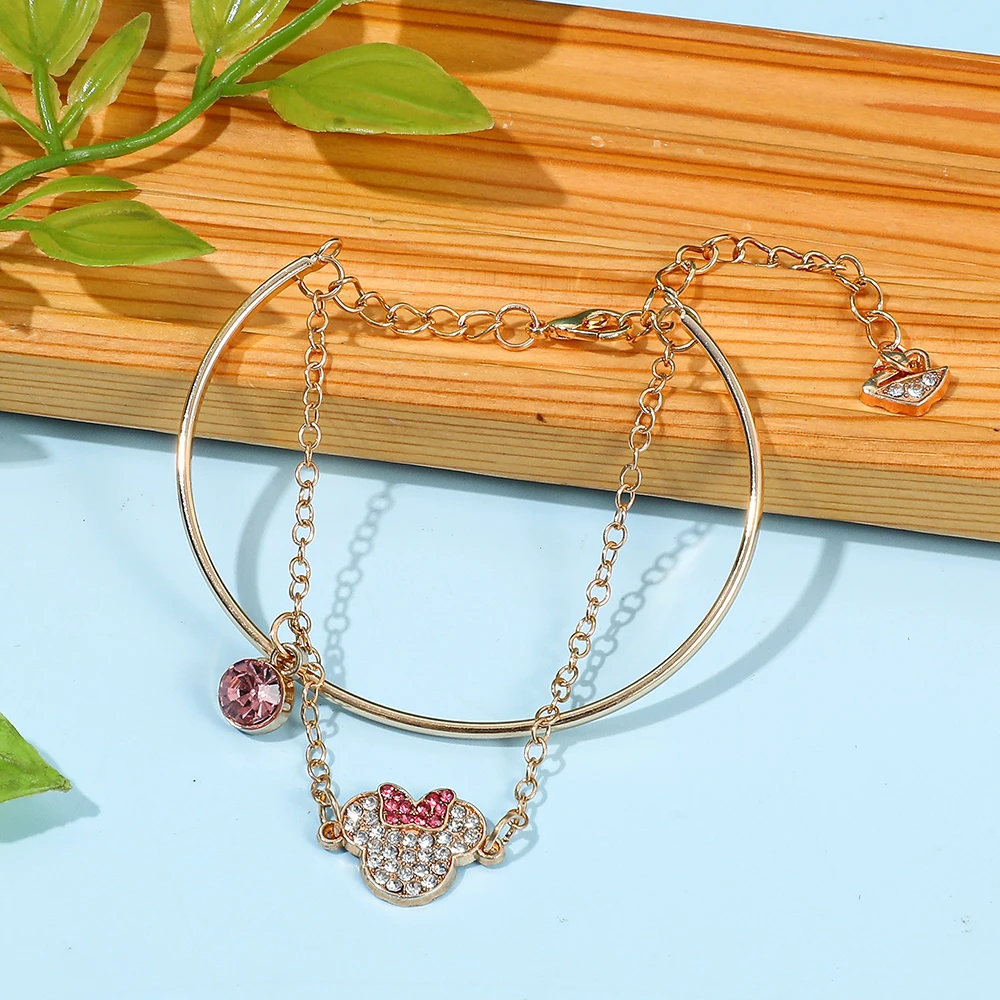 إكسسوارات قلادة أنيقة وبسيطة من حجر الراين من ديزني ميني هدية عيد ميلاد نسائية ساحرة لصديقتك #2