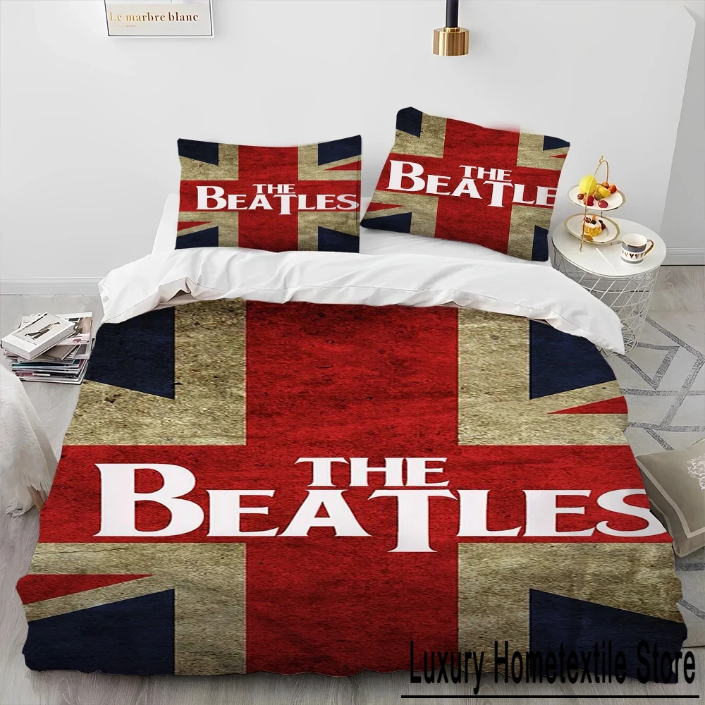 

3D B-Beatles Rock Stand Star Comforter Комплект постельного белья, пододеяльник, пододеяльник, наволочка, комплект постельного белья King Queen Size для мальчиков