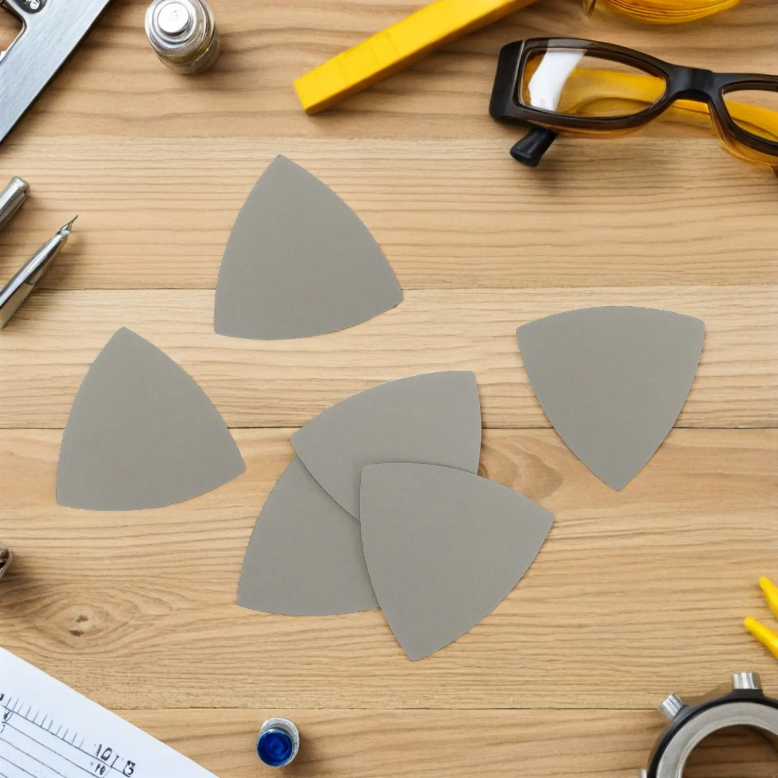 8Pcs 90Mm Triangular Wet Dry Sandpaper Set 3000 Grit Flocking High Density Polishing Paper for Corner Detail Oscillating Tool
