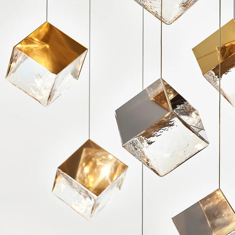 

Скандинавский подвесной светильник ice berg "сделай сам", стеклянная люстра для спальни, лестницы, коридора, салонный Потолочный подвесной светильник для кухни