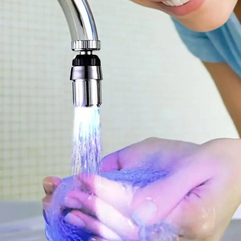 

3-Color Water Saving Stream Light Faucet Aerator Tap Nozzle For Kitchen Bathroom LED Sensor Faucet Temperature-Sensitive Light