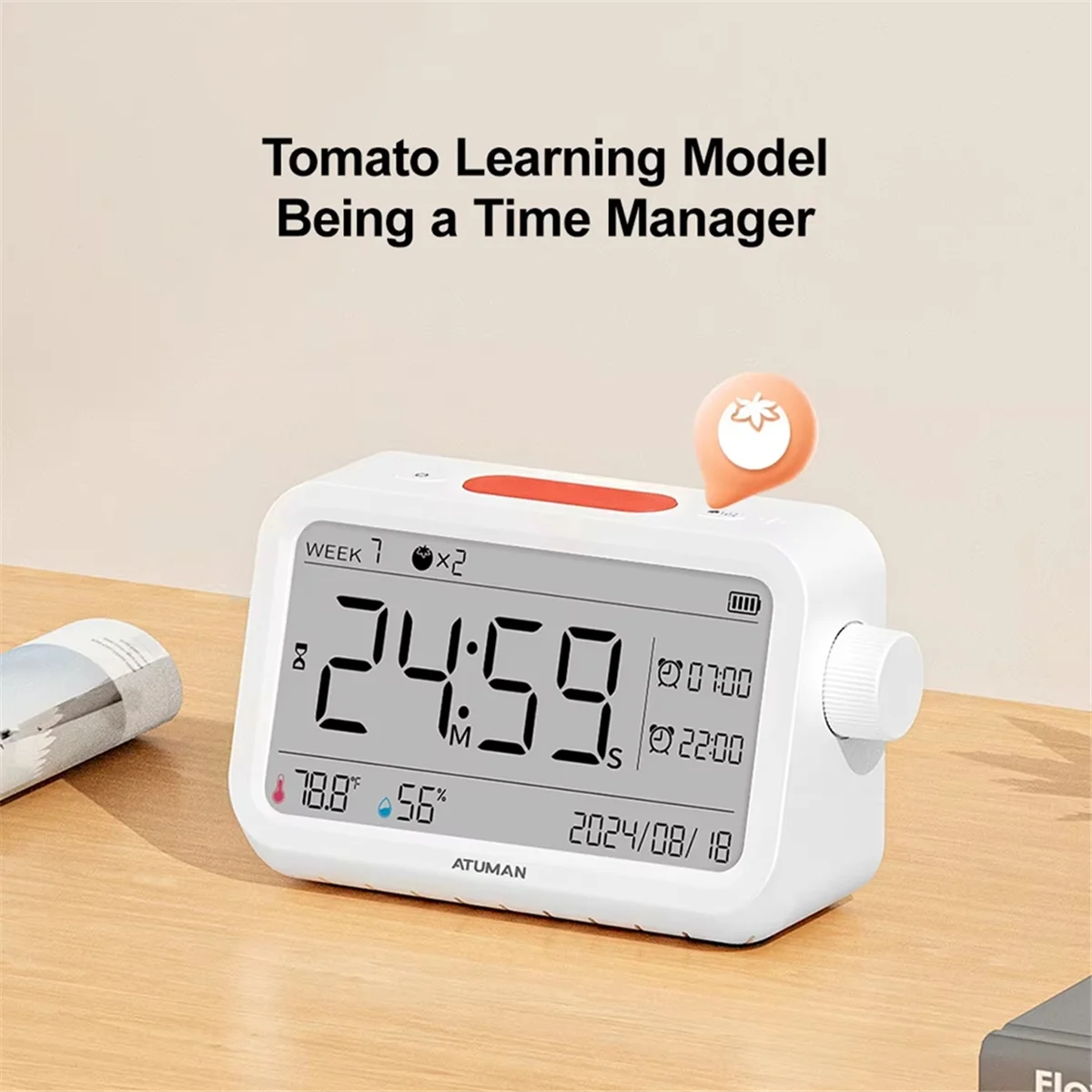 AB53  MT2 Thermohygrometer Alarm Clock Multi-Function Temperature and Humidity Meter Sensor Weather Station Clock Night Light