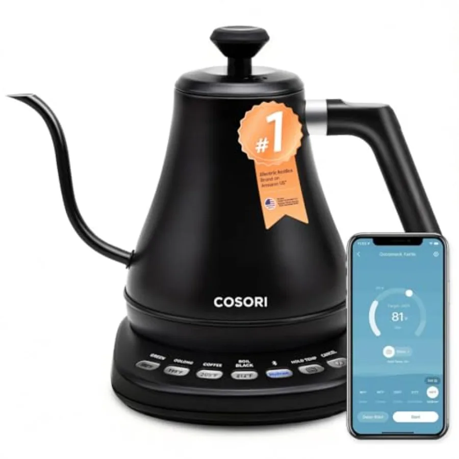 

Electric Gooseneck Kettle Smart Bluetooth with Variable Temperature Control, Pour Over Coffee and Tea, 100% Stainless Steel Inn