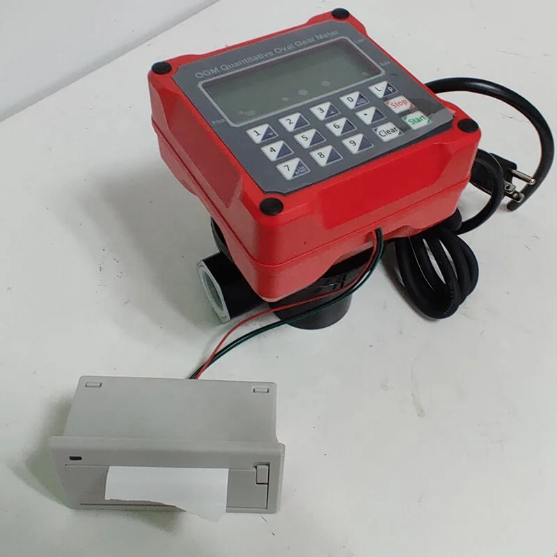 OGM Oval Gear DC12v/24v AC220v Electronic Preset Quantitative Fuel Diesel Petrol Flow Meter With Receipt Printer