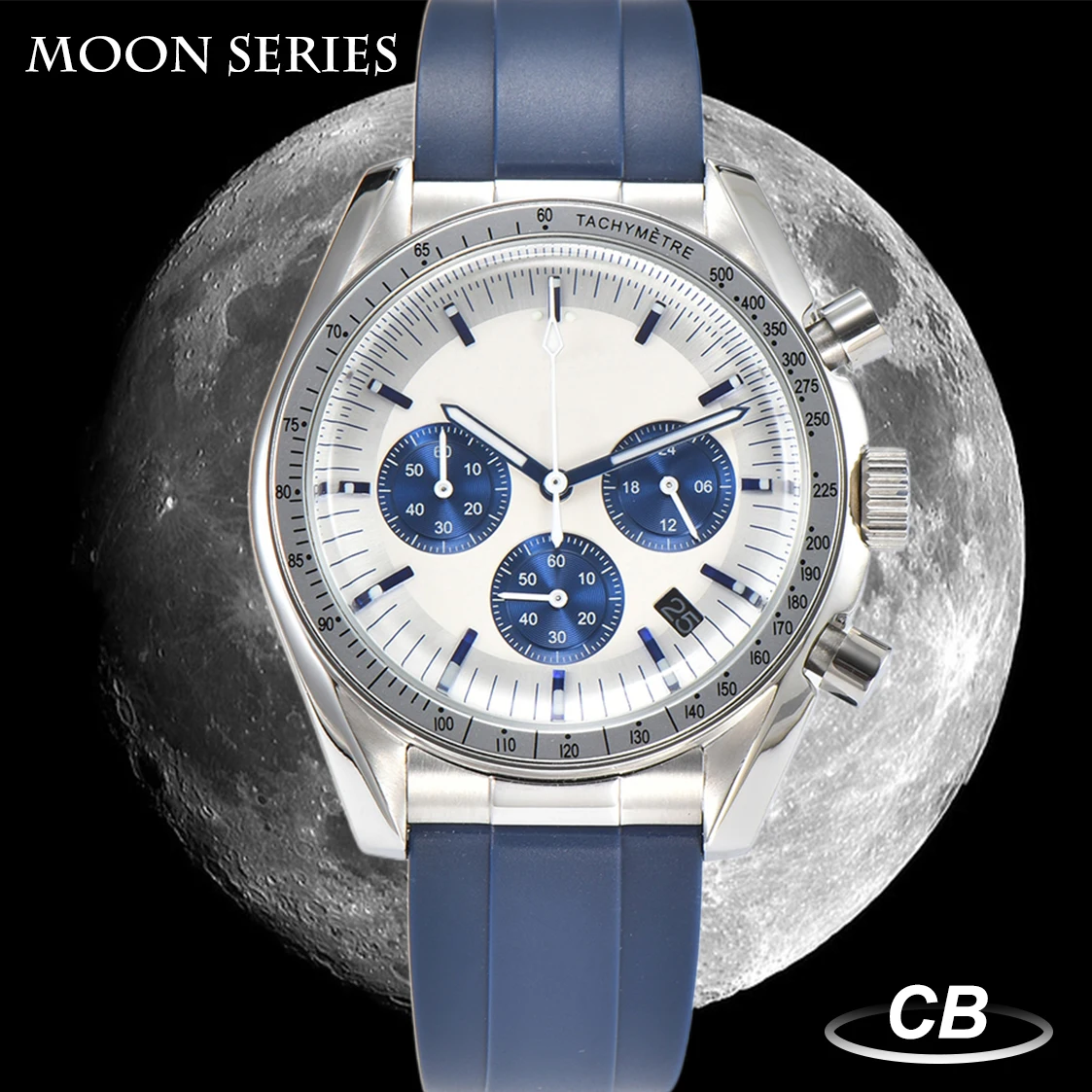 Moon Series 40mm Automatic Calendar Men\'s Watch VK63 Movement Super Stylish Six Hands Sapphire Mirror Luxury Watch